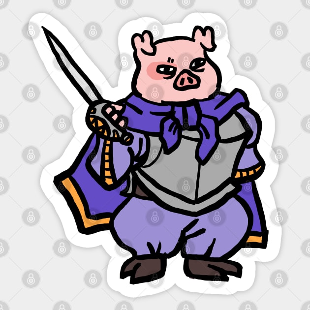 Fantasy Tabletop Piggy Fighter Cute Sticker by Porkzby